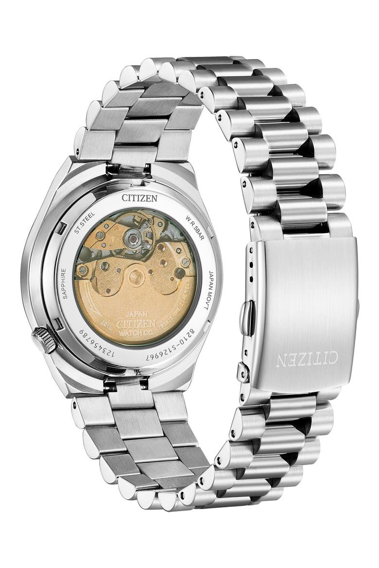 TSUYOSA Automatic Bracelet Watch, 40mm, Alternate, color, SILVER-TONE WHITE