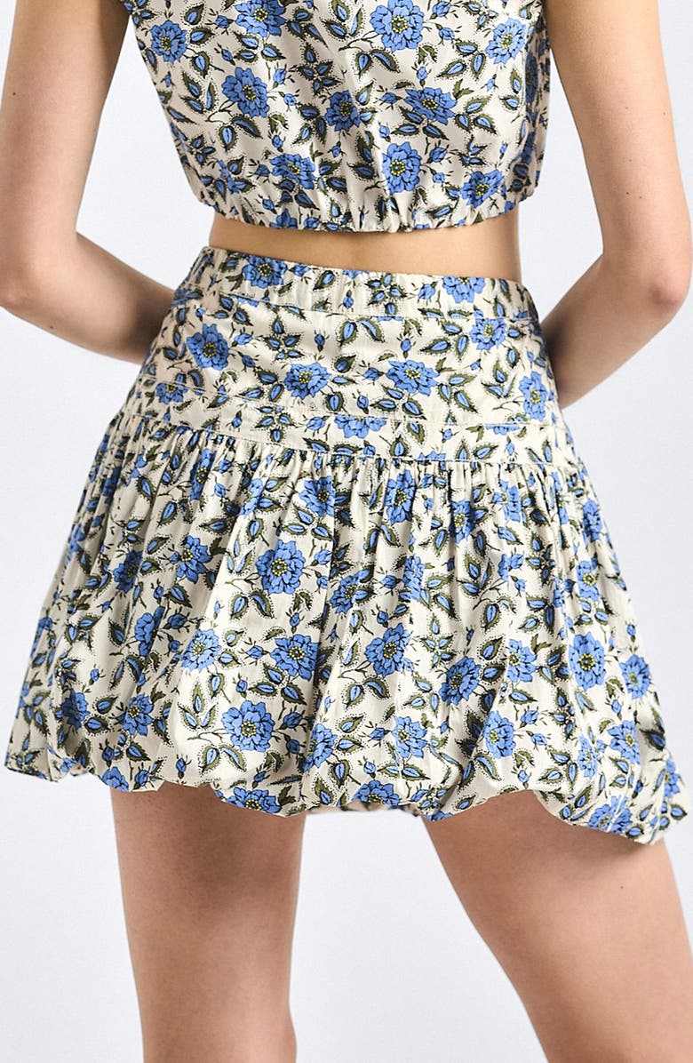 Derek Lam 10 Crosby Persis Floral Bubble Miniskirt, Alternate, color, Blue Bell Floral