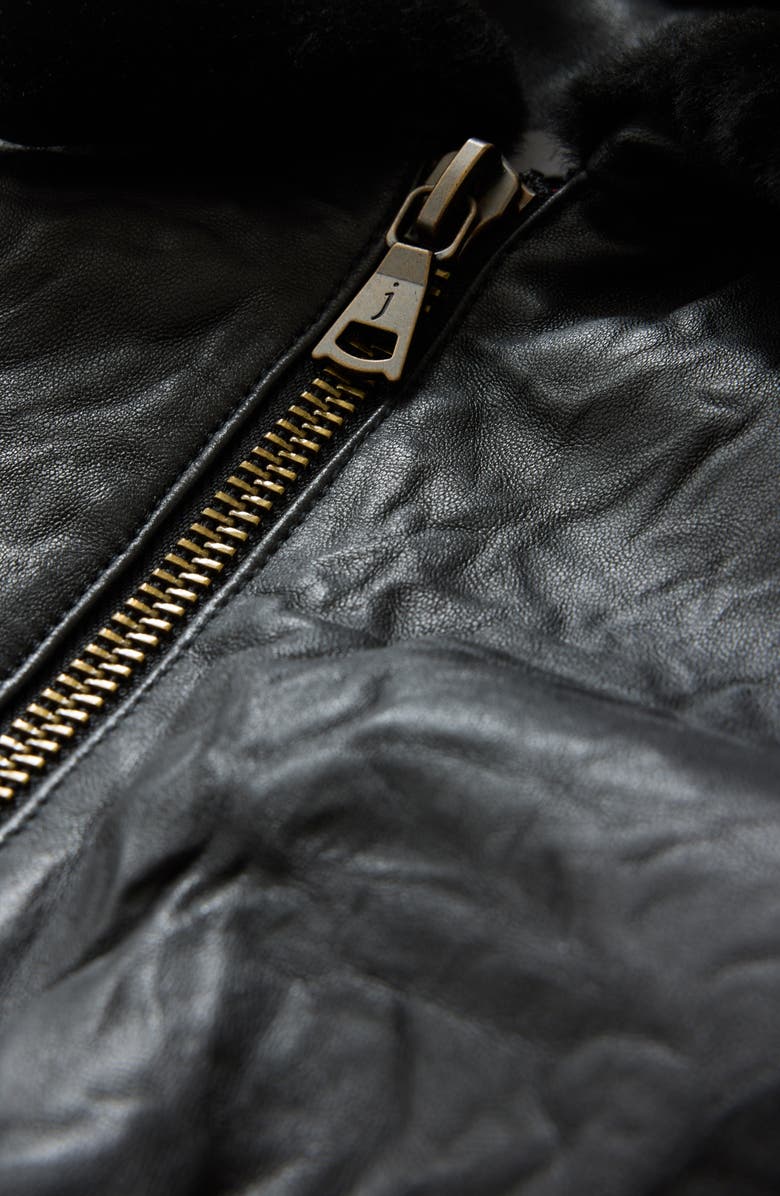 John Varvatos Sant Moto Jacket with Genuine Shearling Collar, Alternate, color, 