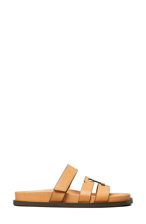 Tory Burch Ines Sport Leather Slide Sandals In Camello