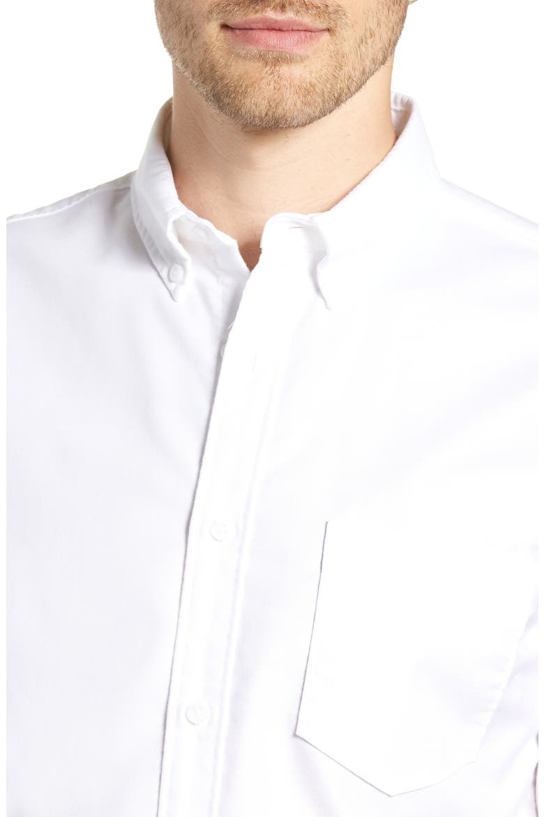 Trim Fit Washed Oxford Shirt, Alternate, color, WHITE OXFORD