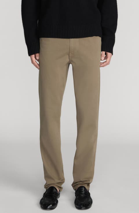 Modern Straight Leg Five-Pocket Twill Pants
