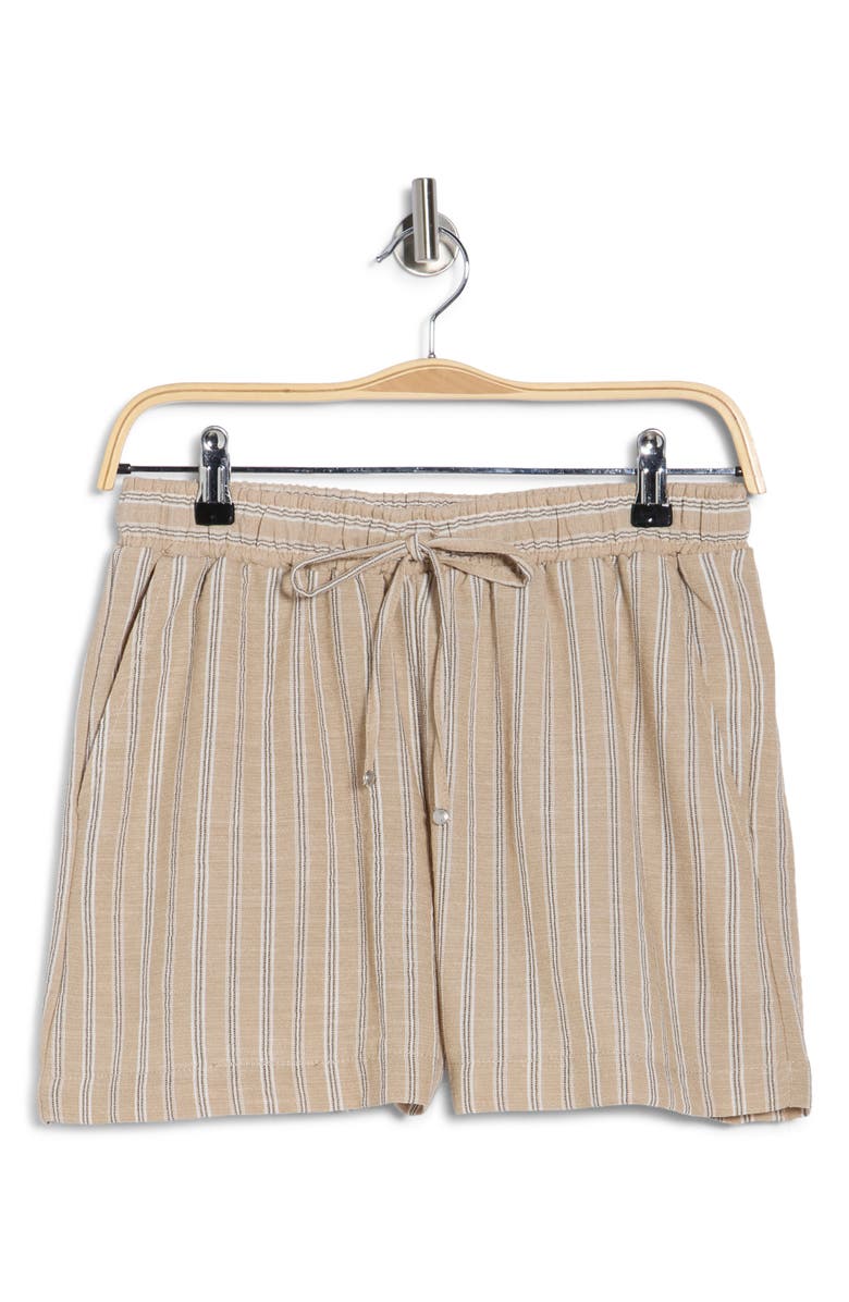 MAX STUDIO Stripe Drawstring Shorts, Main, color, Neutral Stripe