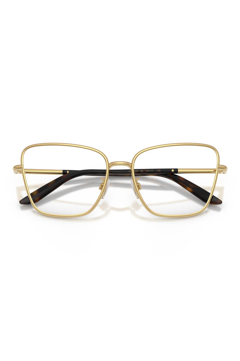 57mm Square Cat Eye Optical Glasses, Alternate, color, GOLD / DEMO LENS