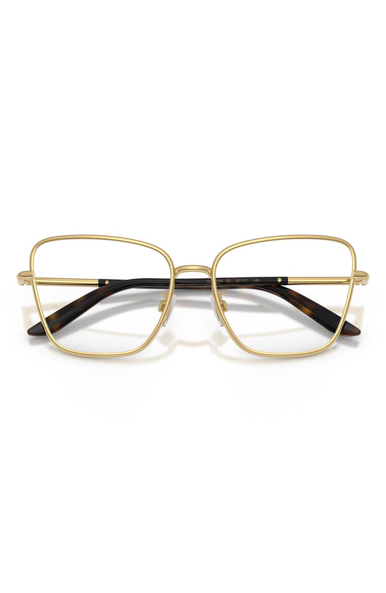 Dolce&Gabbana 57mm Square Cat Eye Optical Glasses, Alternate, color, Gold / Demo Lens