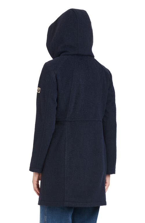 Vince Camuto Walking Coat With Removable Hood In Blue