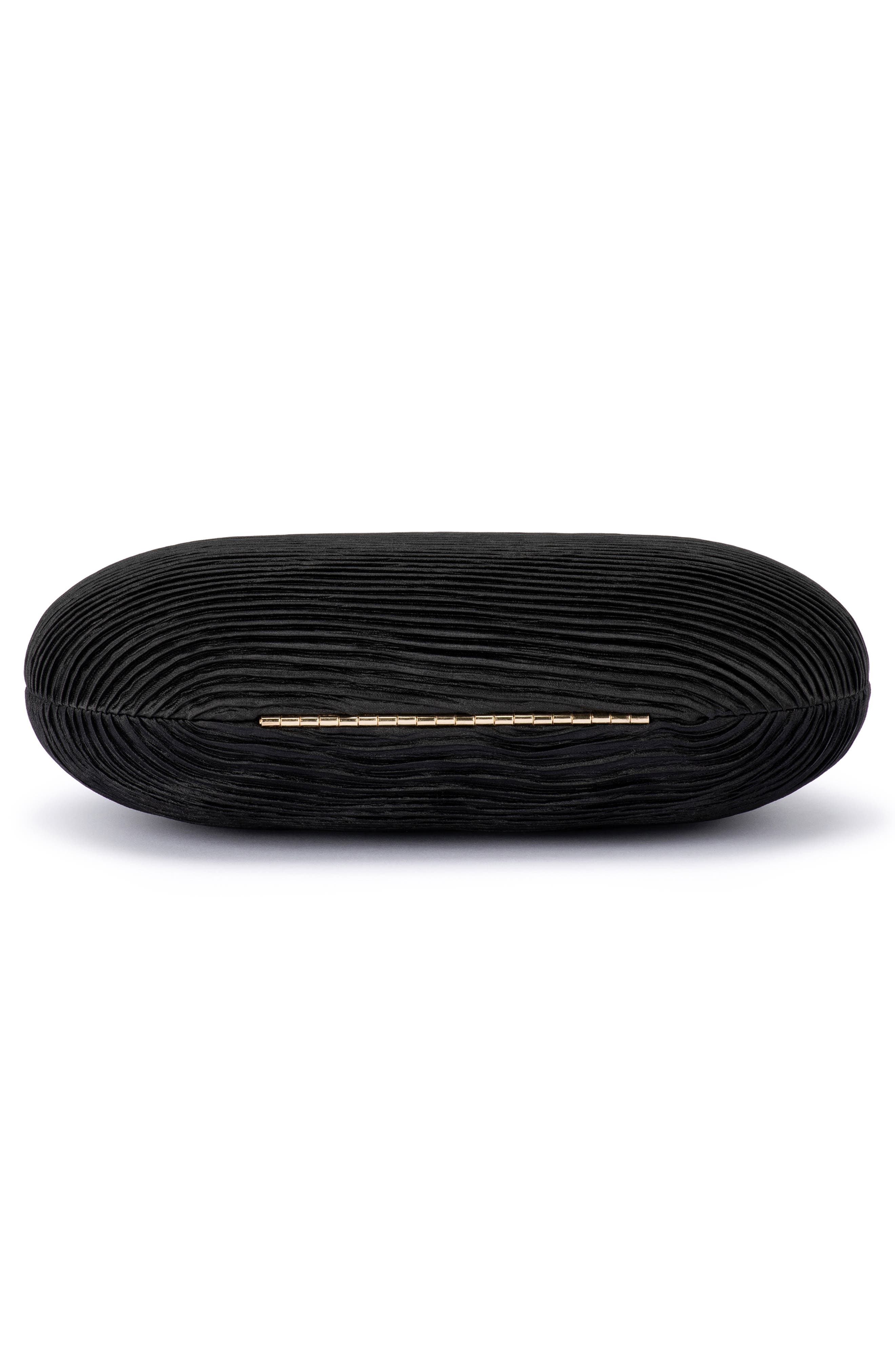 Olga Berg Natalie Pleated Oval Clutch, Alternate, color, 