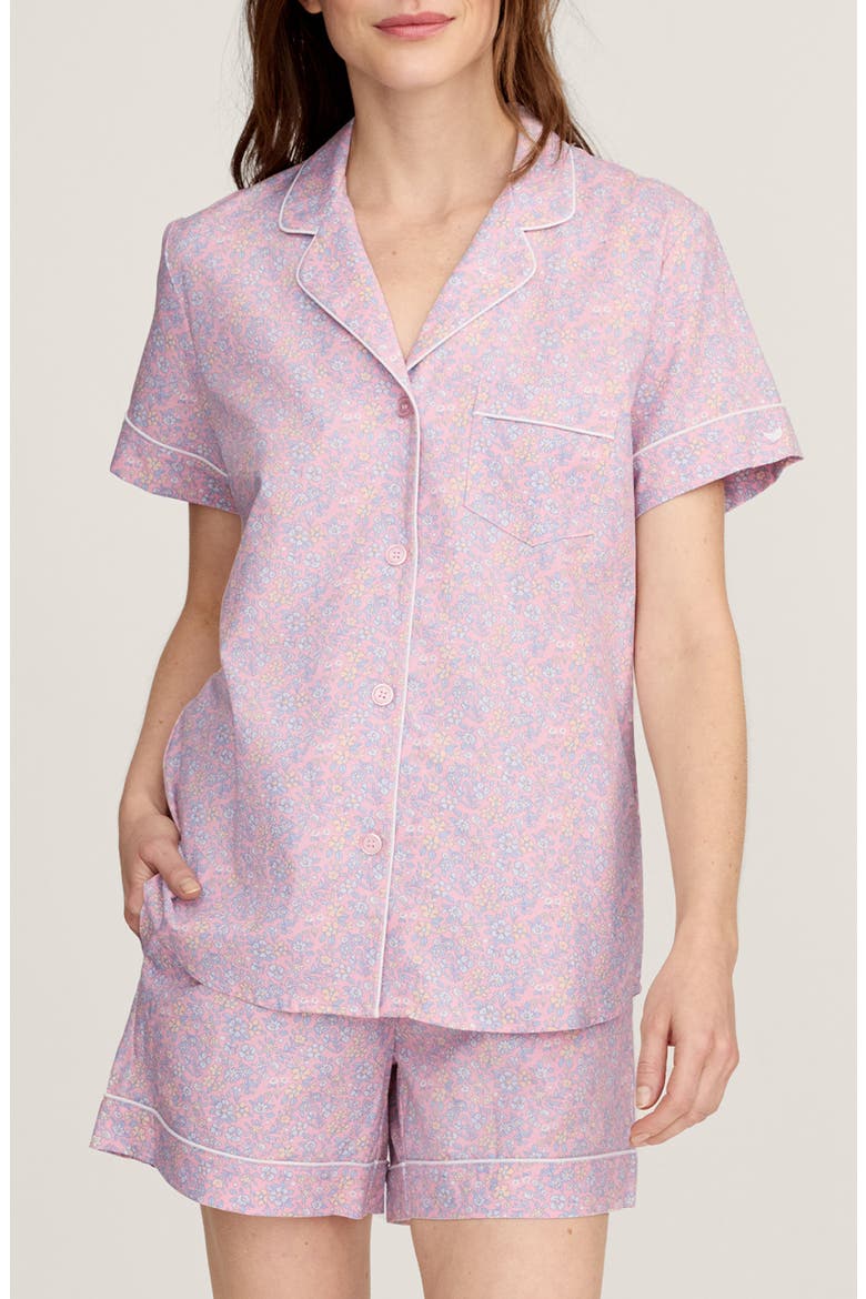 Brushed Cotton Twill Short Pajamas, Main, color, PINK