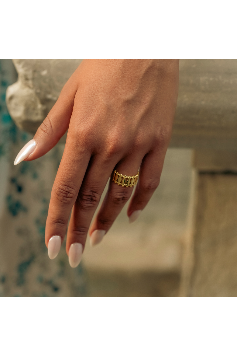 Multiple Quad Bar Sterling Silver Ring, Alternate, color, Gold