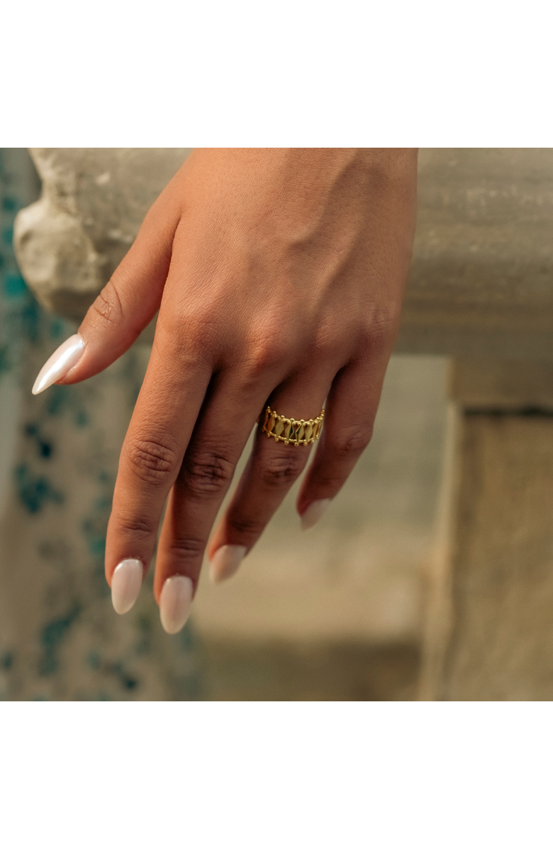 Spero London Multiple Quad Bar Sterling Silver Ring, Alternate, color, Gold