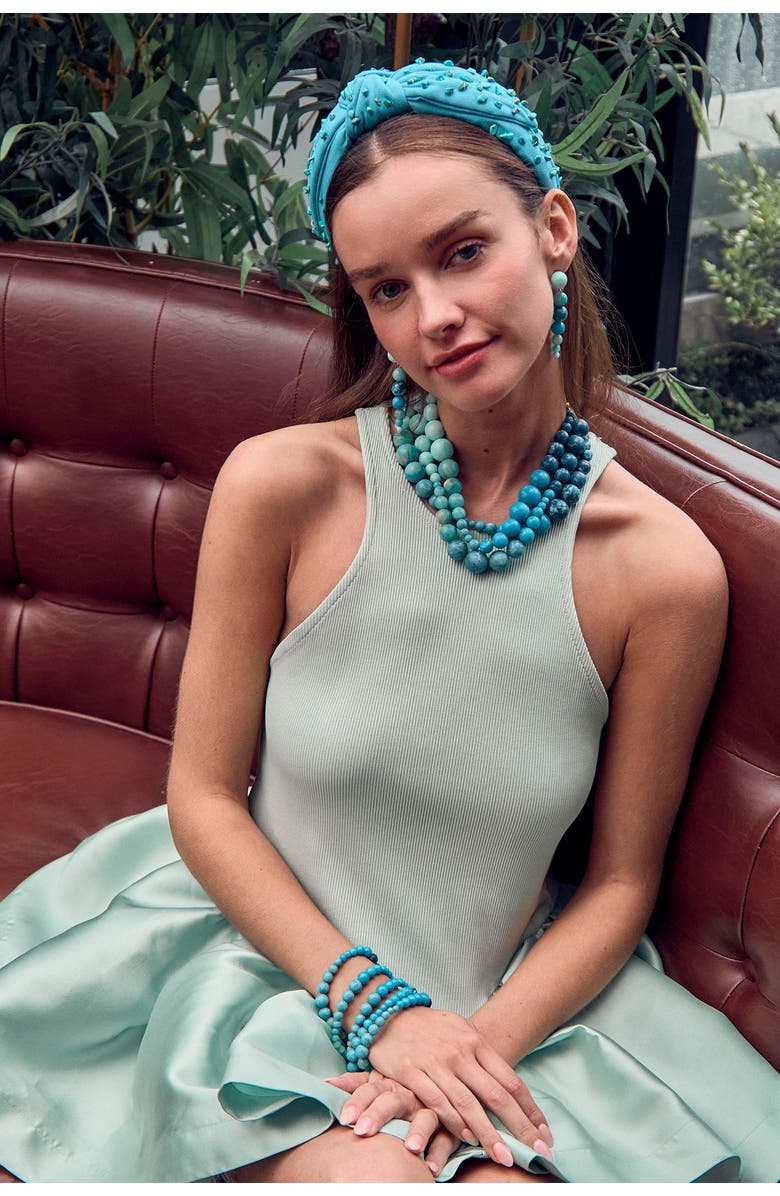 Lele Sadoughi Riviera Five Strand Beaded Bracelet, Alternate, color, Seafoam Spray