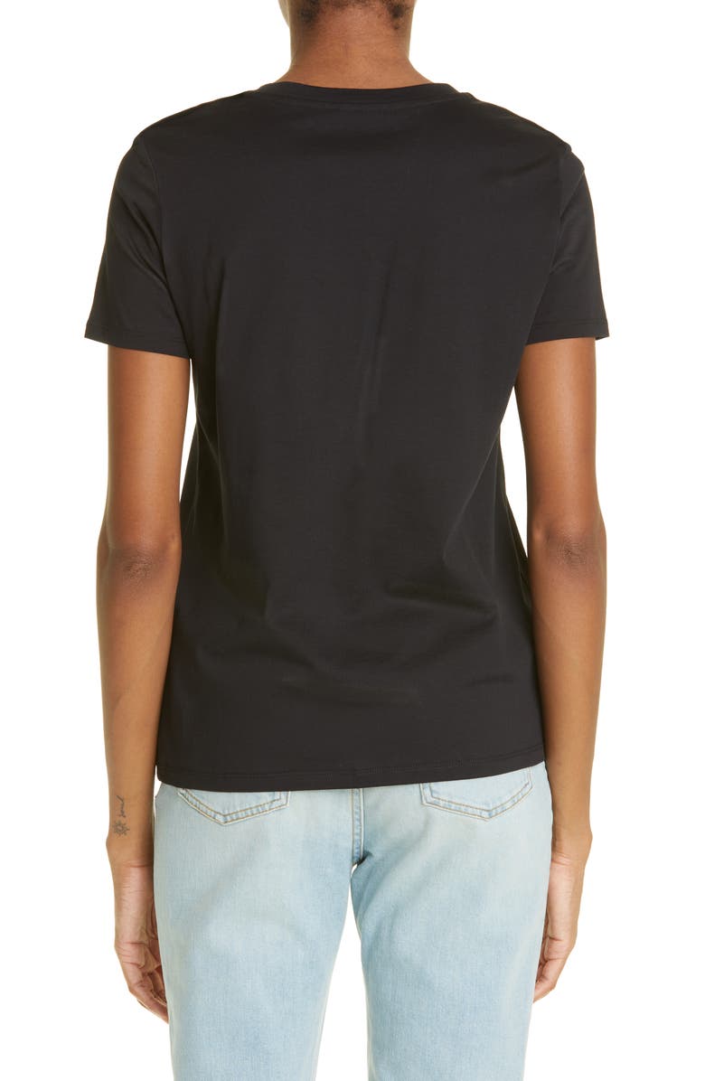 Balmain Button Shoulder Cotton Logo Graphic Tee, Alternate, color, 