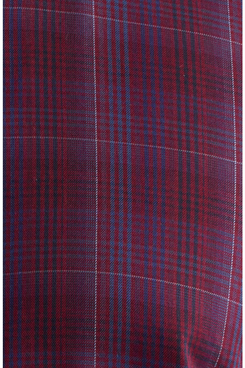 Regular Fit Flannel Button Down Shirt, Alternate, color, BURGUNDY ROSSO FLANNEL