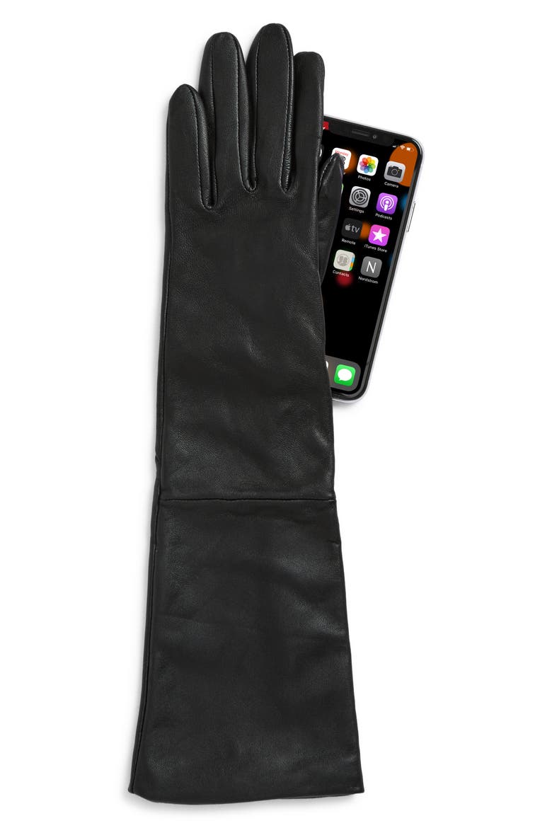 Button Tech Gloves, Alternate, color, CAVIAR