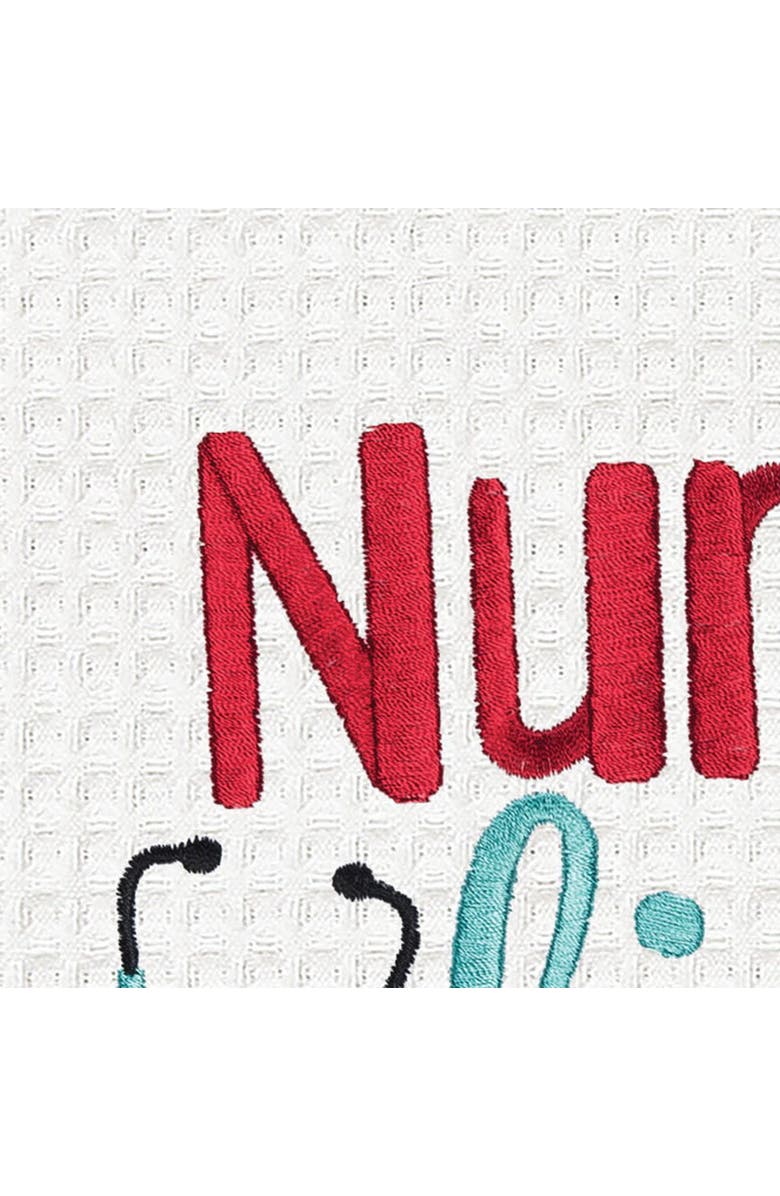 C&F Home Nurse Life Kitchen and Bathroom Embroidered Waffle Hand Towel, Alternate, color, Red