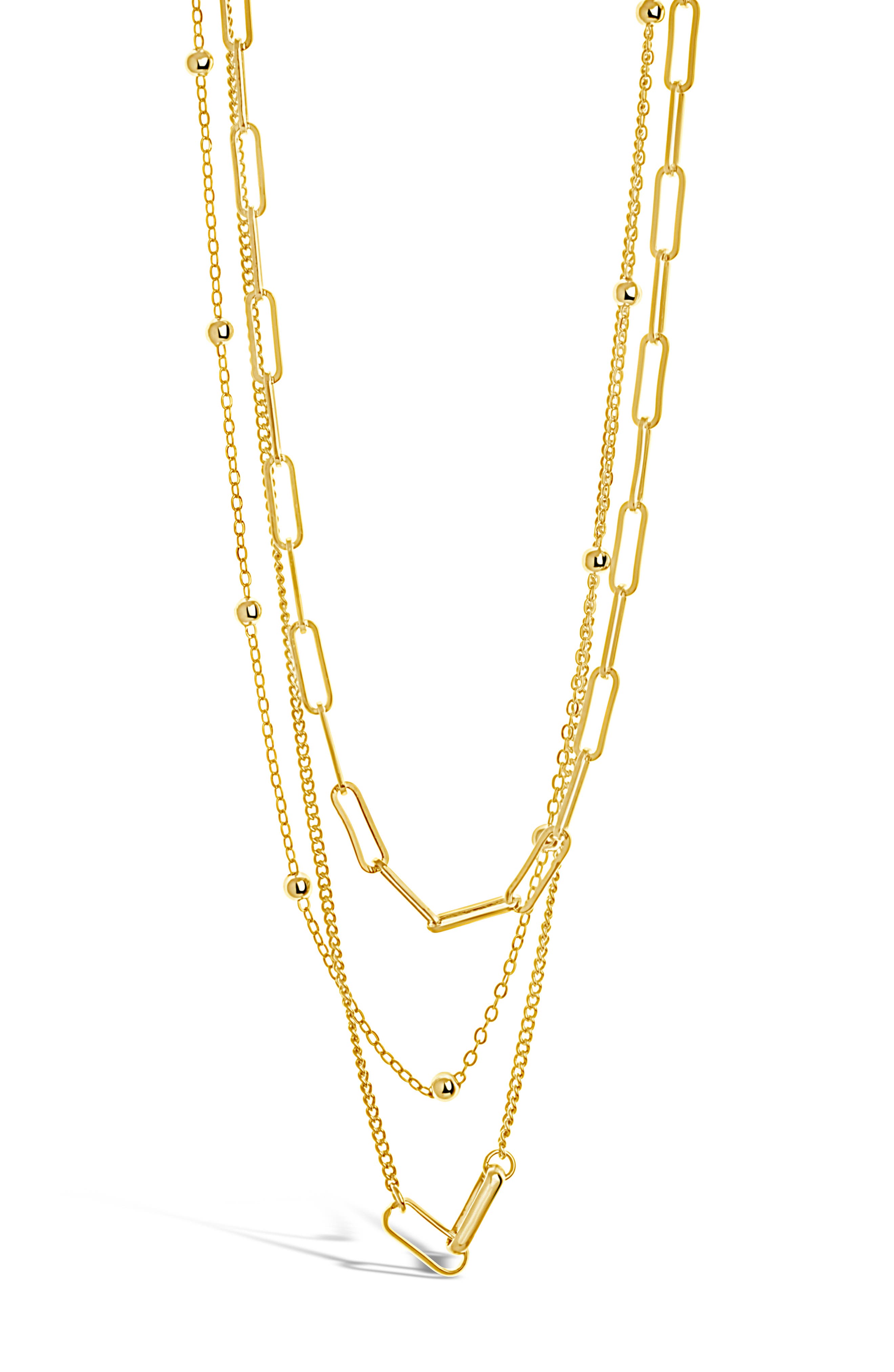 Sterling Forever Shay Triple Chain Layered Necklace (Women) | Nordstromrack