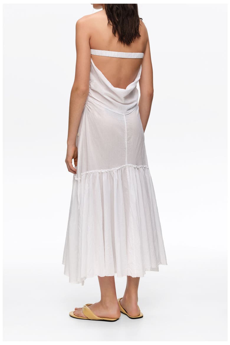 Ruched Strapless Dress, Alternate, color, WHITE