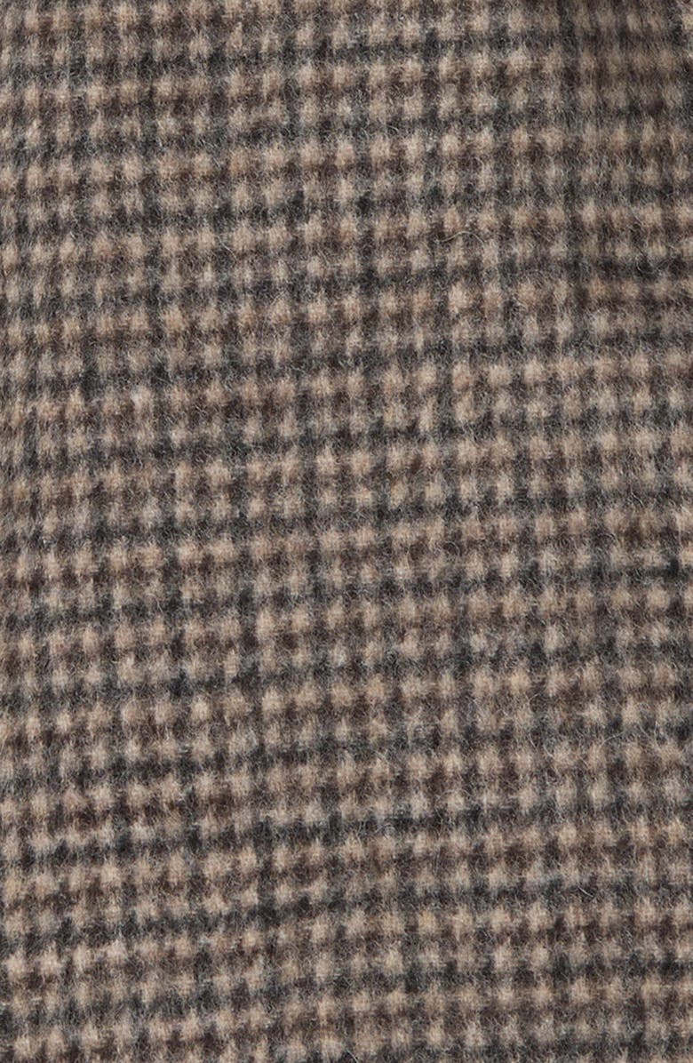 Vince Double Face Houndstooth Wool & Cashmere Scarf, Alternate, color, Brown