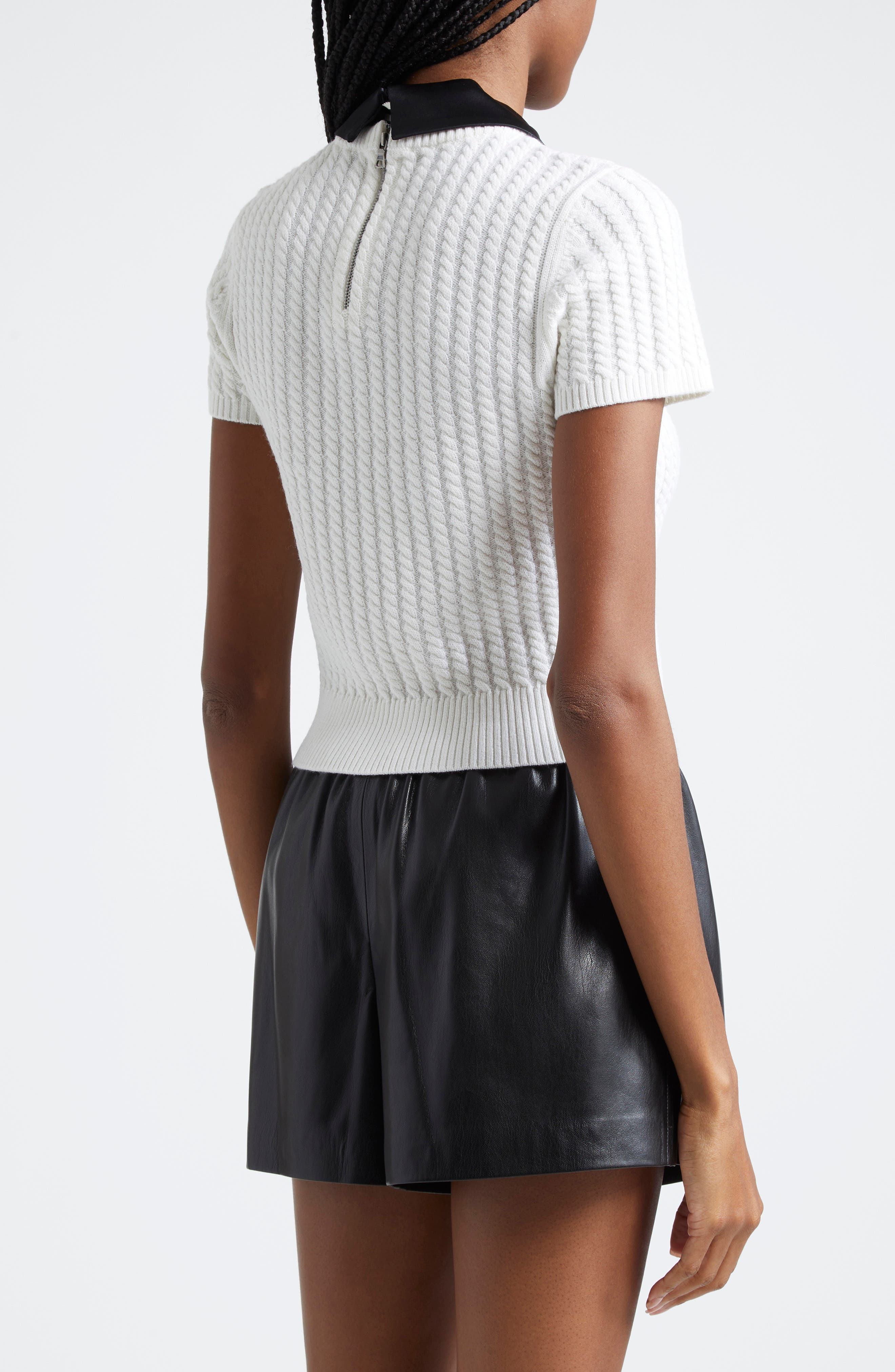 ALICE + OLIVIA Abbott Short Sleeve Wool Sweater (Women) | Nordstromrack