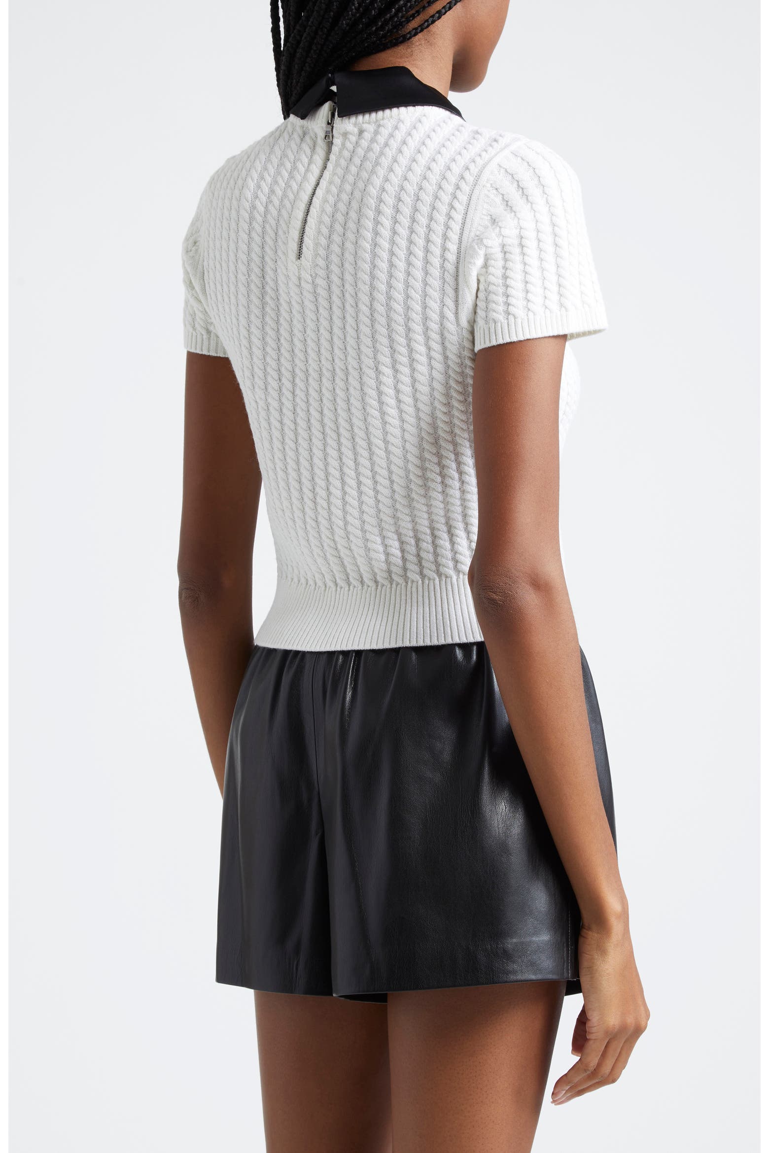 Abott's Racking ALICE + OLIVIA Abbott Short Sleeve Wool Sweater (Women) | Nordstromrack