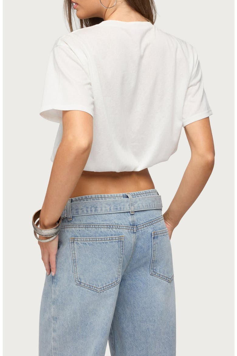 Raina Bubble Crop T-Shirt, Alternate, color, WHITE