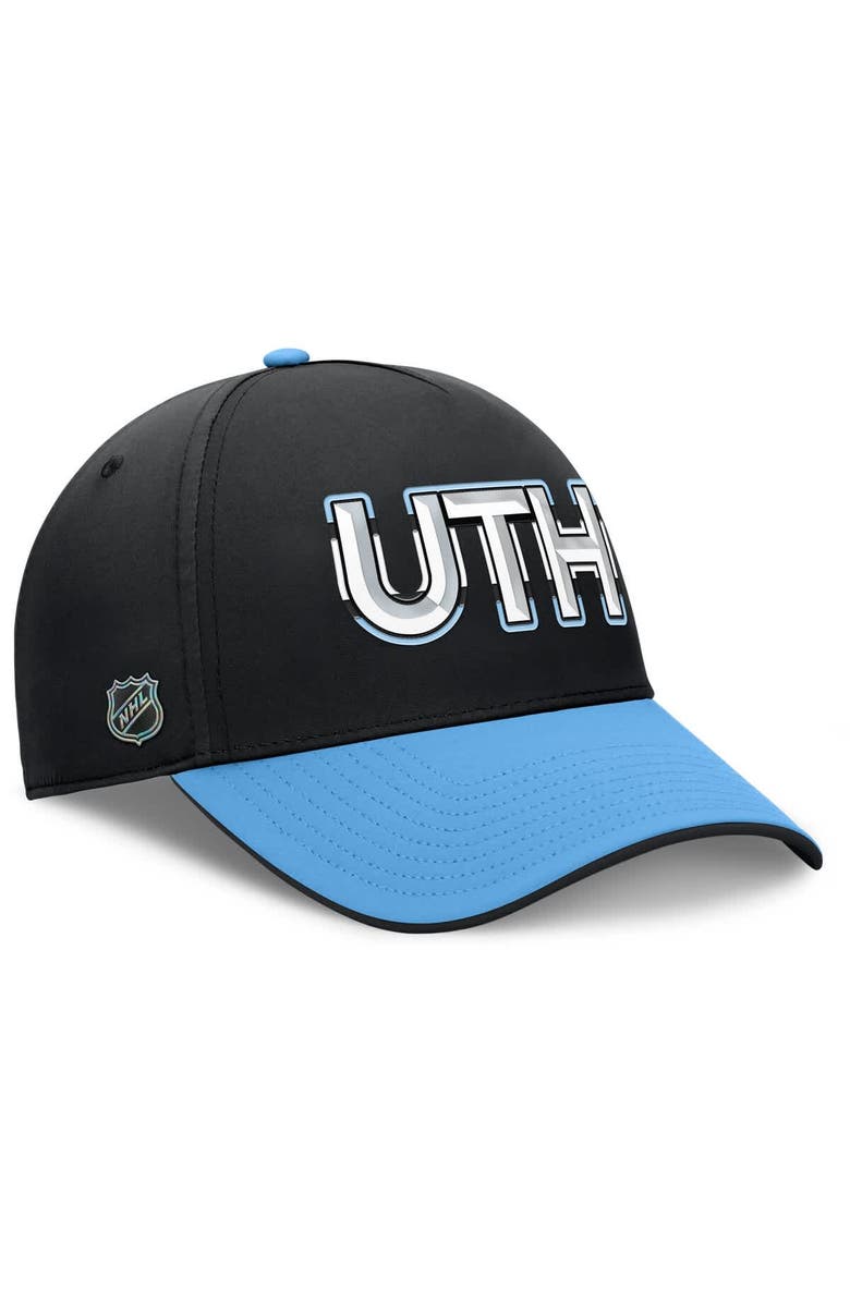 FANATICS Men's Fanatics Black/Light Blue Utah Mammoth Authentic Pro Rink Team Code Flex Hat, Alternate, color, Black