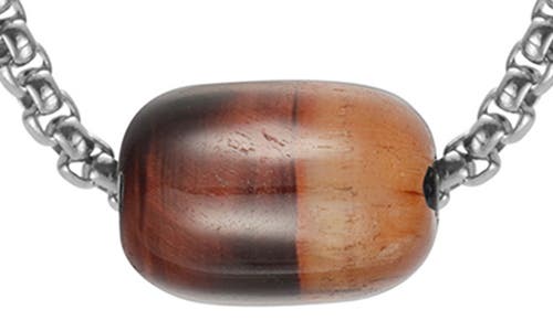 Van Heusen Stainless Steel Semiprecious Stone Bead Pendant Necklace