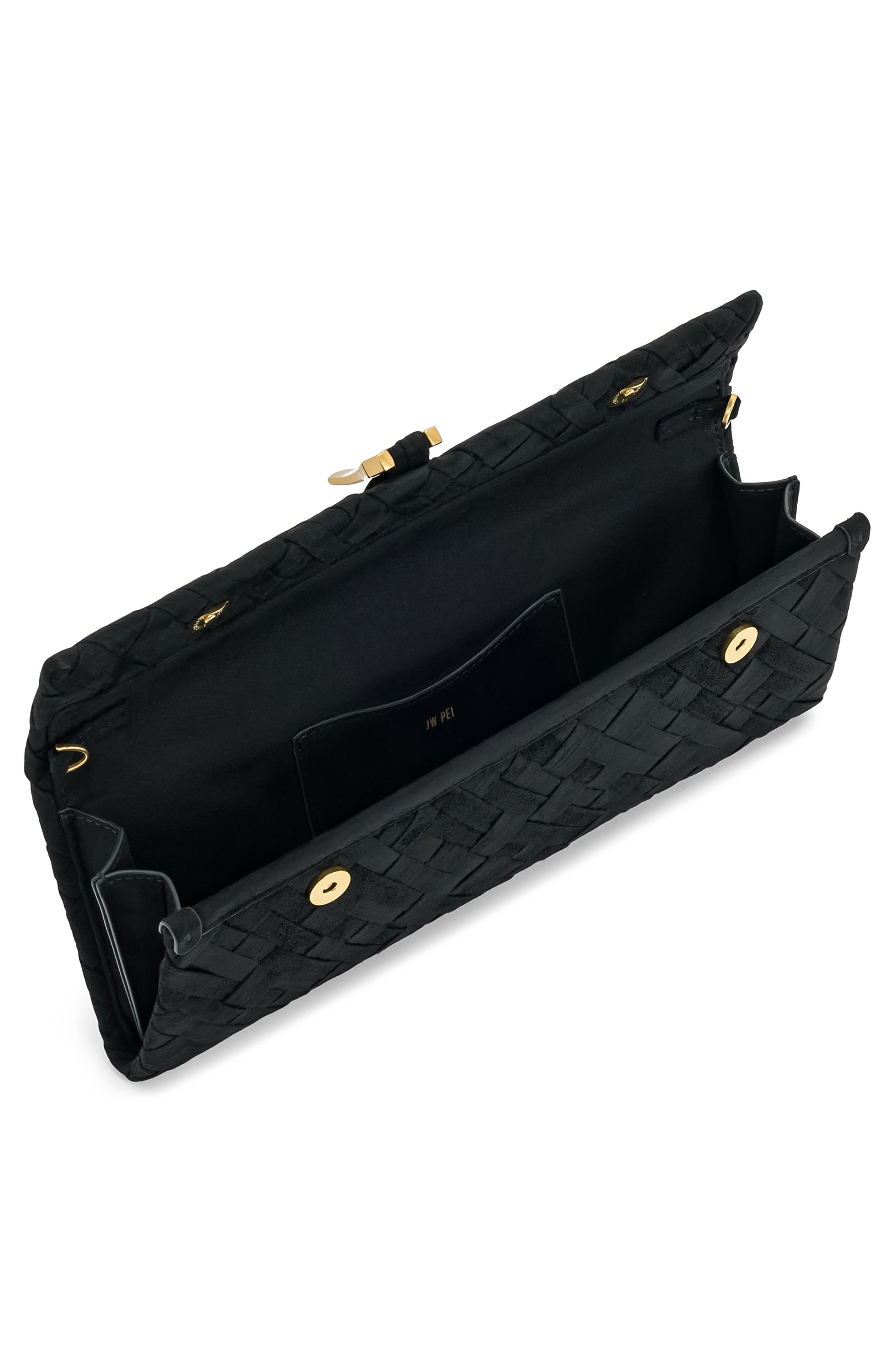 JW PEI Zaria Woven Clutch, Alternate, color, Black