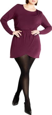City Chic Kasey Long Sleeve Minidress