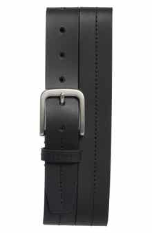 Center Stitched Leather Belt