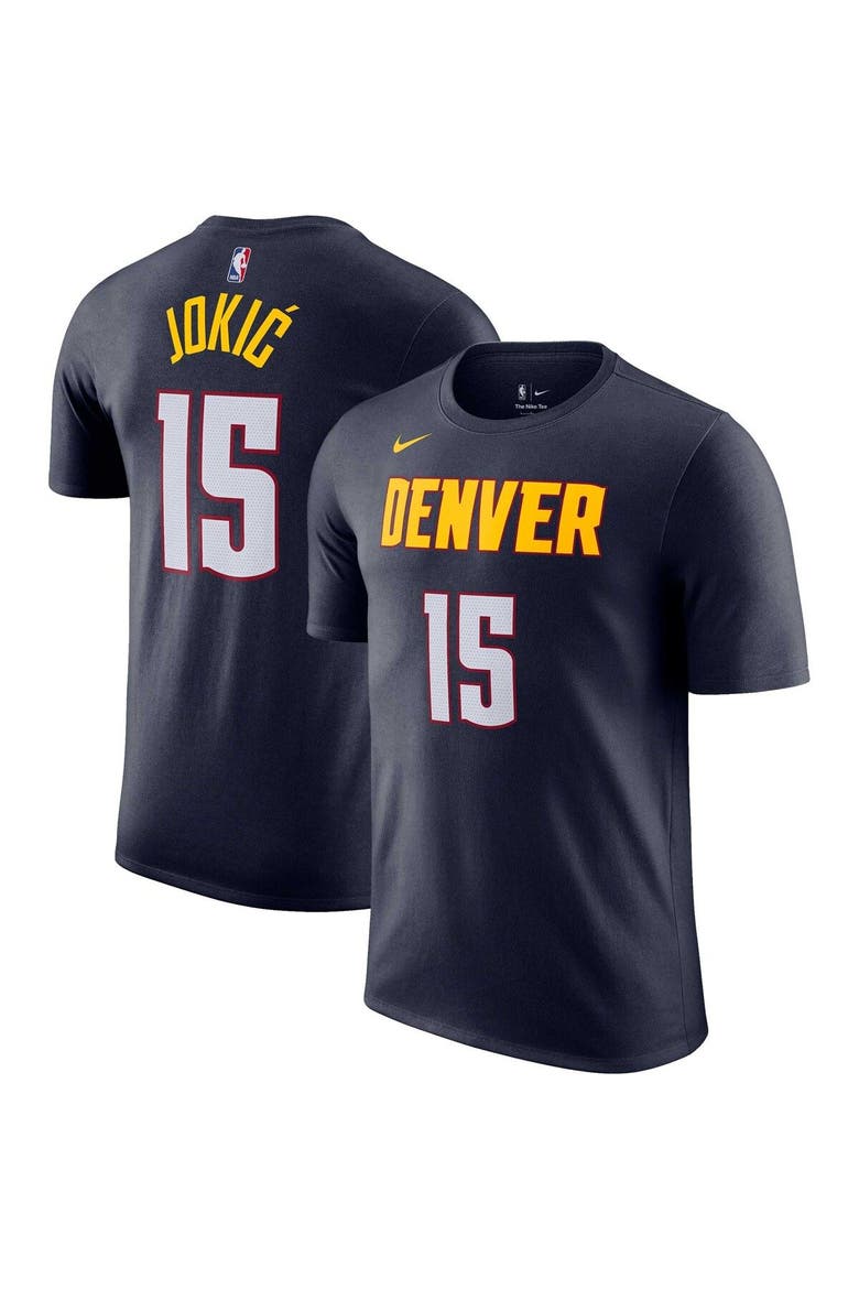 Men's Nike Nikola Jokic Navy Denver Nuggets Icon 2022/23 Name & Number T-Shirt, Main, color, Navy