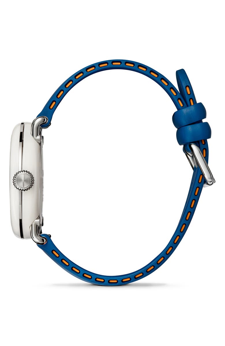 Shinola Detrola Rubber Strap Watch, 41mm, Alternate, color, Blue