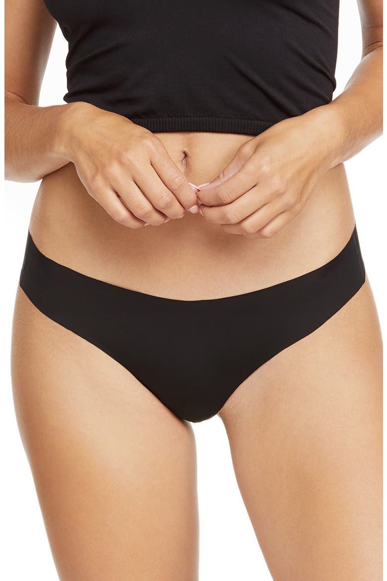 3-Pack Soft Seamless Thongs, Main, color, 2 TOFFEE AND 1 TAP SHOE BLACK