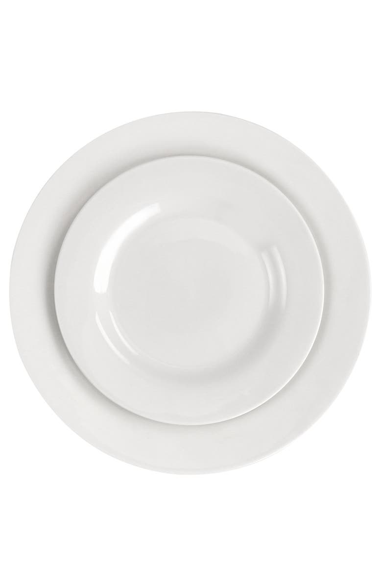 Gibson Home White Cloud Fine Ceramic 16 Piece Dinnerware Set, Alternate, color, White
