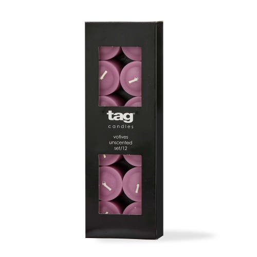Tag Lilac Votive Candles Set Of 12 Smokeless Paraffin Wax In Purple