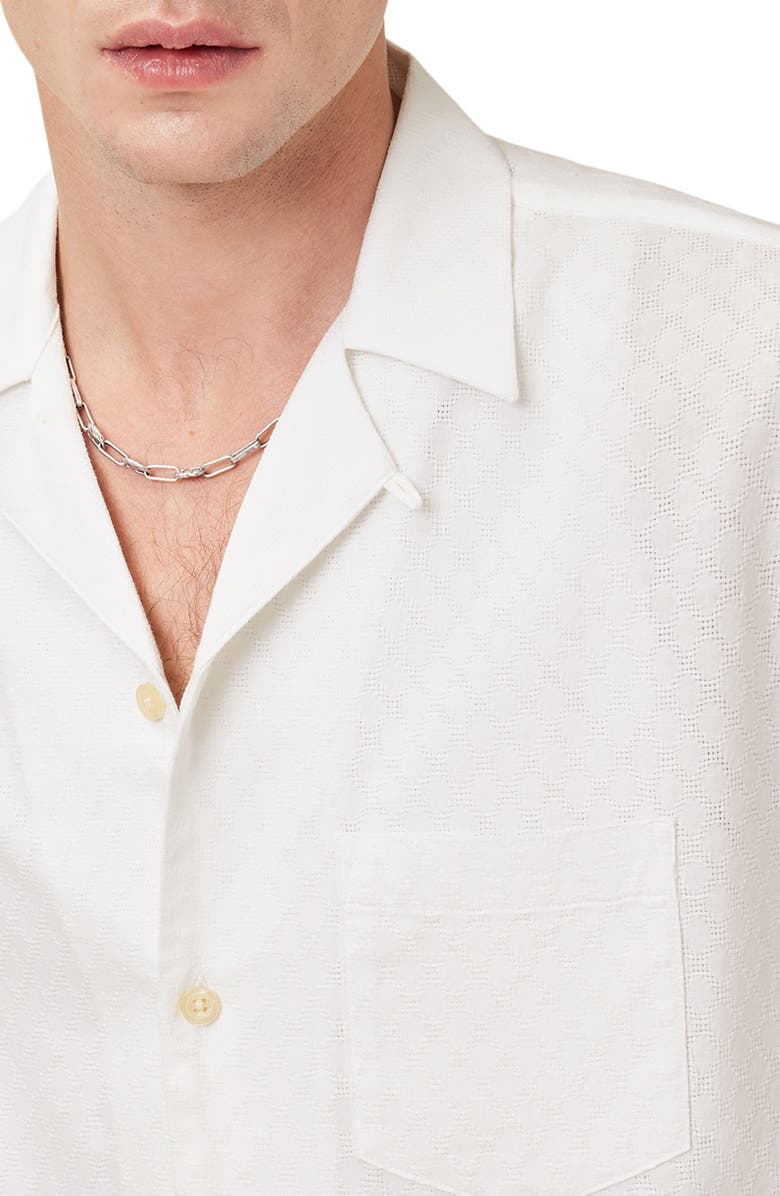 AllSaints Kylo Cotton Camp Shirt, Alternate, color, White