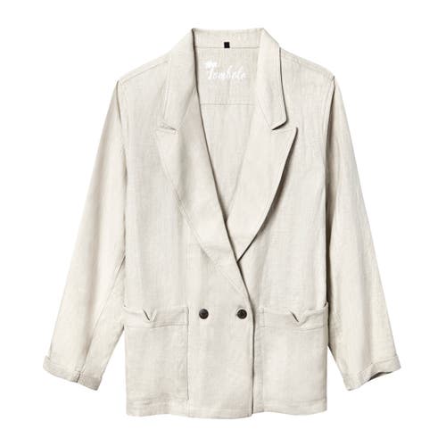 Tombolo Easy-going Jacket In Sand Linen