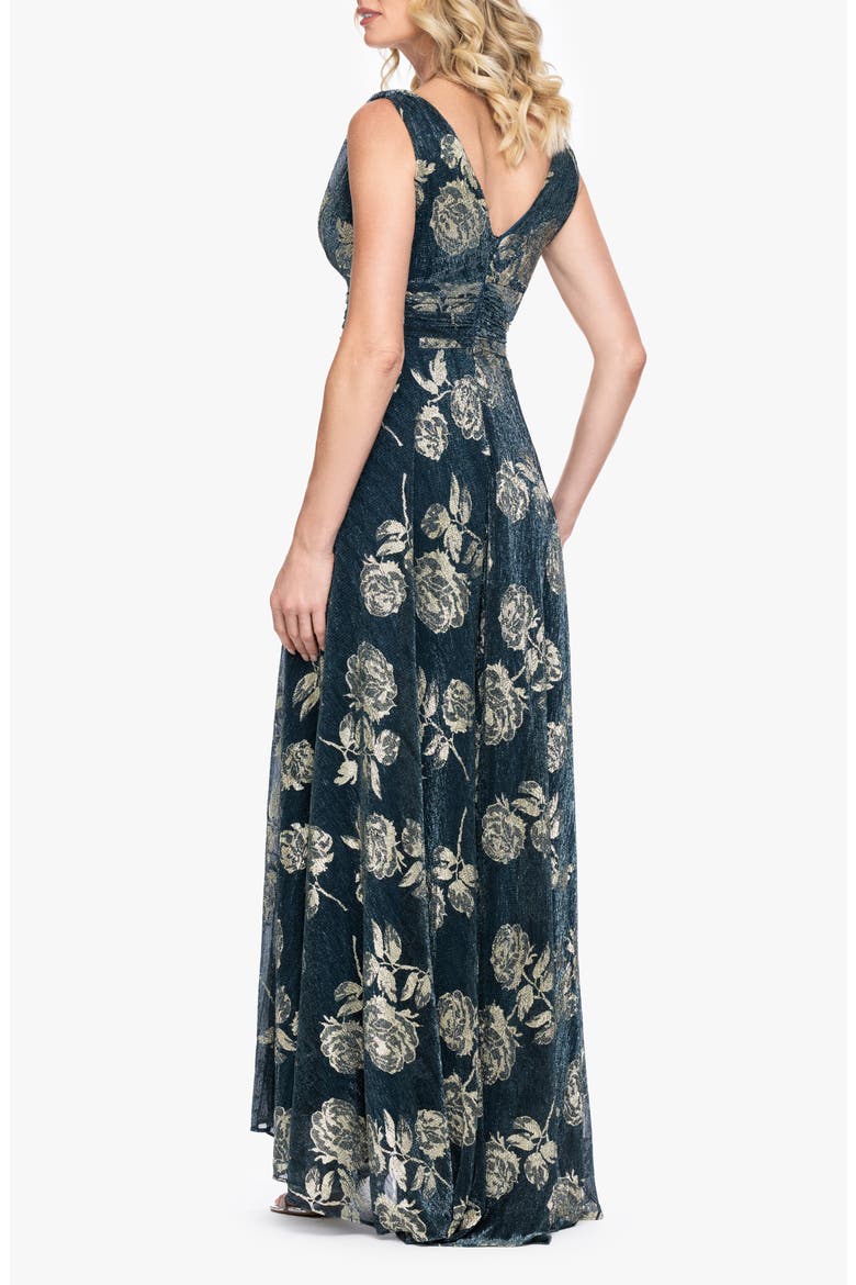 Rose Crinkle Gown, Alternate, color, TEAL/ GOLD