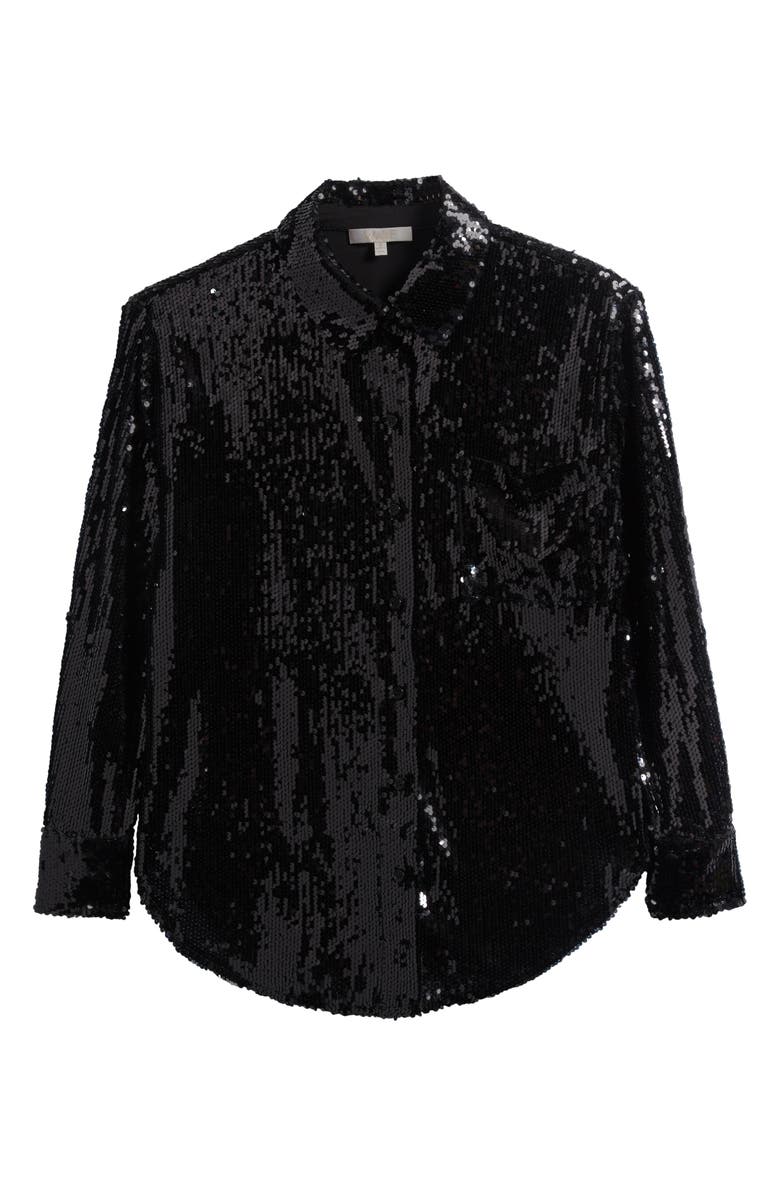 WAYF Find Your Light Sequin Button-Up Shirt, Alternate, color,