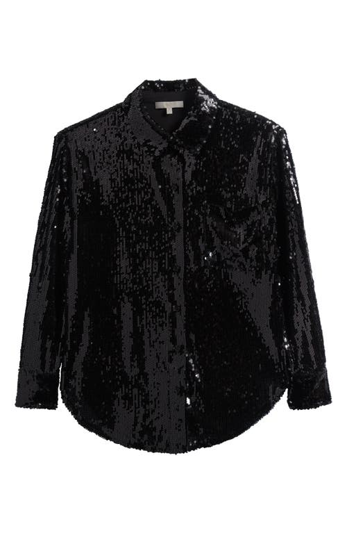 Wayf Find Your Light Sequin Button-up Shirt