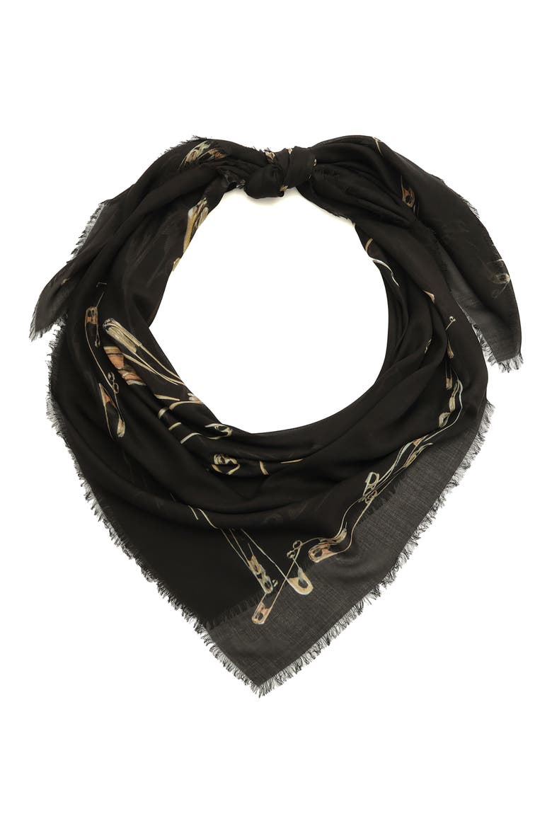 Cora Square Scarf, Main, color, BLACK