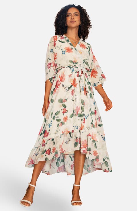 Floral Dip Hem Dress