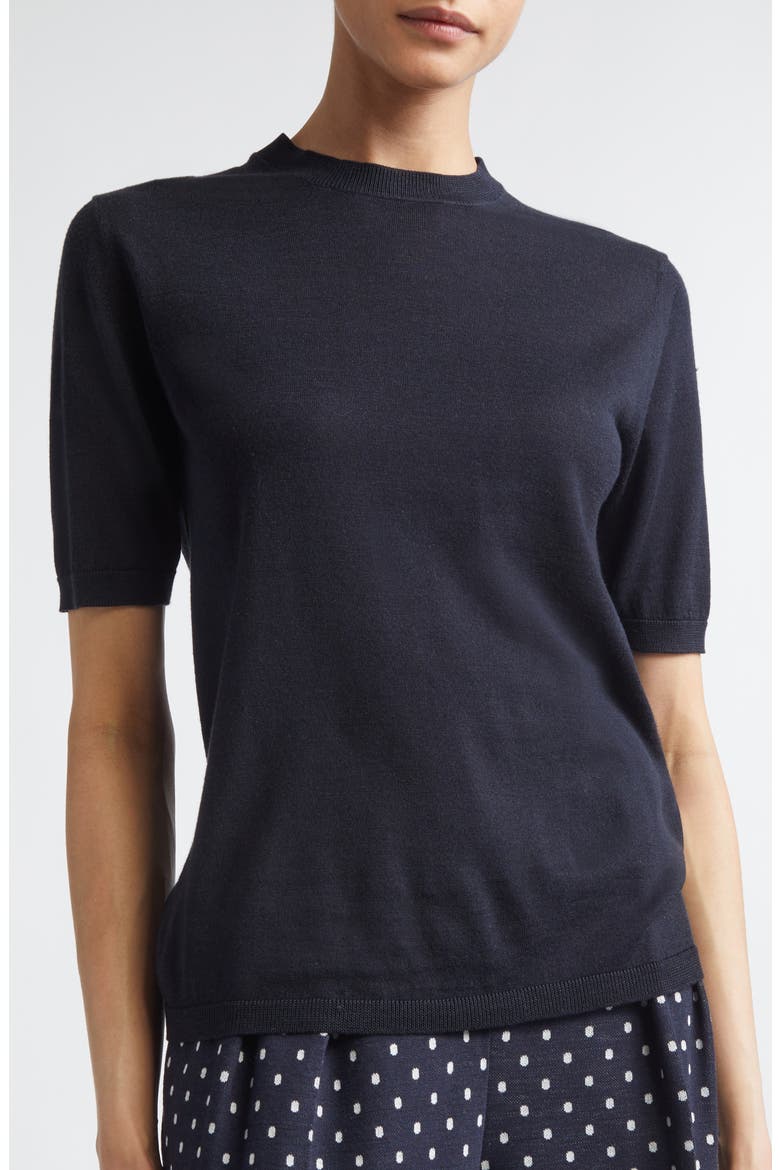 Short Sleeve Silk & Cashmere Sweater, Main, color, ULTRAMARINE
