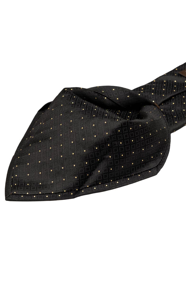 Elizabetta Martini - Extra Long Silk Jacquard Tie for Men, Alternate, color, Black & Gold