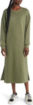 Treasure & Bond Long Sleeve Midi Sweatshirt Dress
