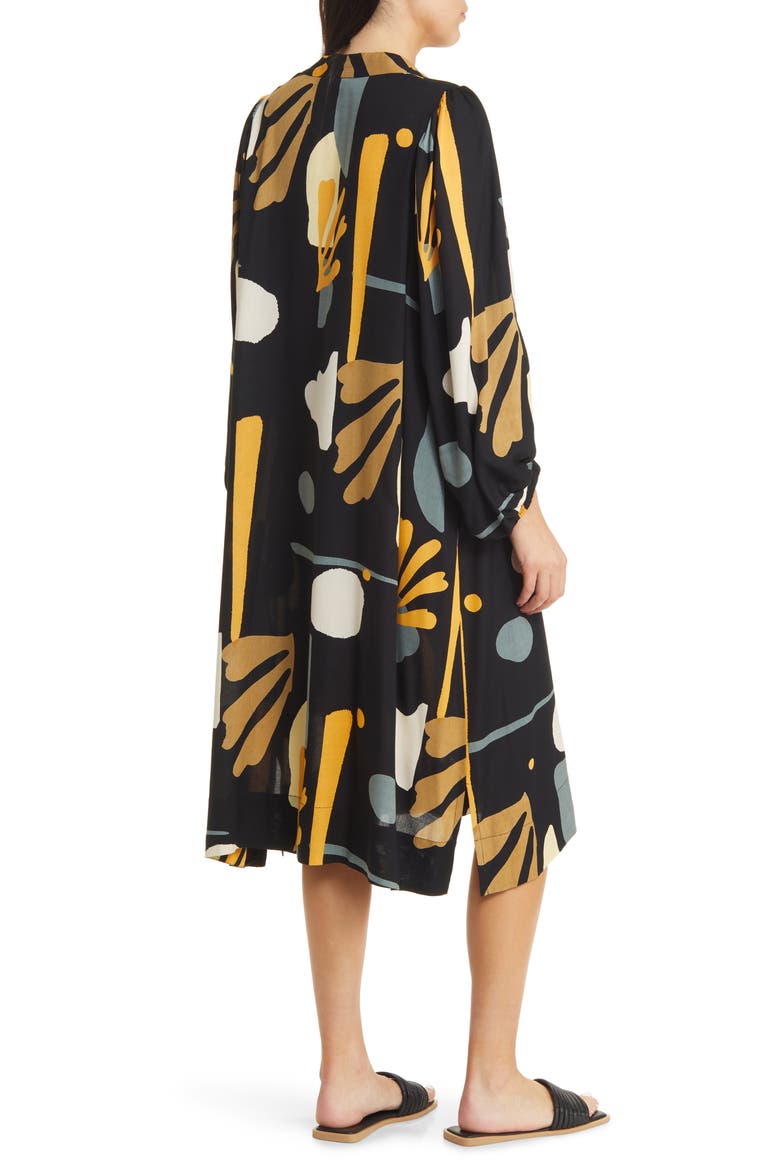 Nalo Abstract Print Long Sleeve Dress, Alternate, color, BUTTERSCOTCH