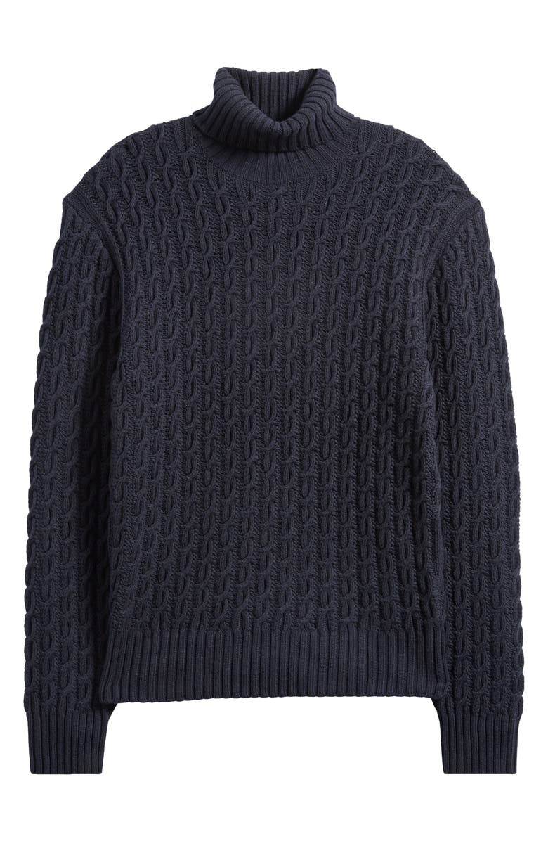 BOSS x Beckham Herrero Wool & Cashmere Cable Sweater, Alternate, color, Dark Blue
