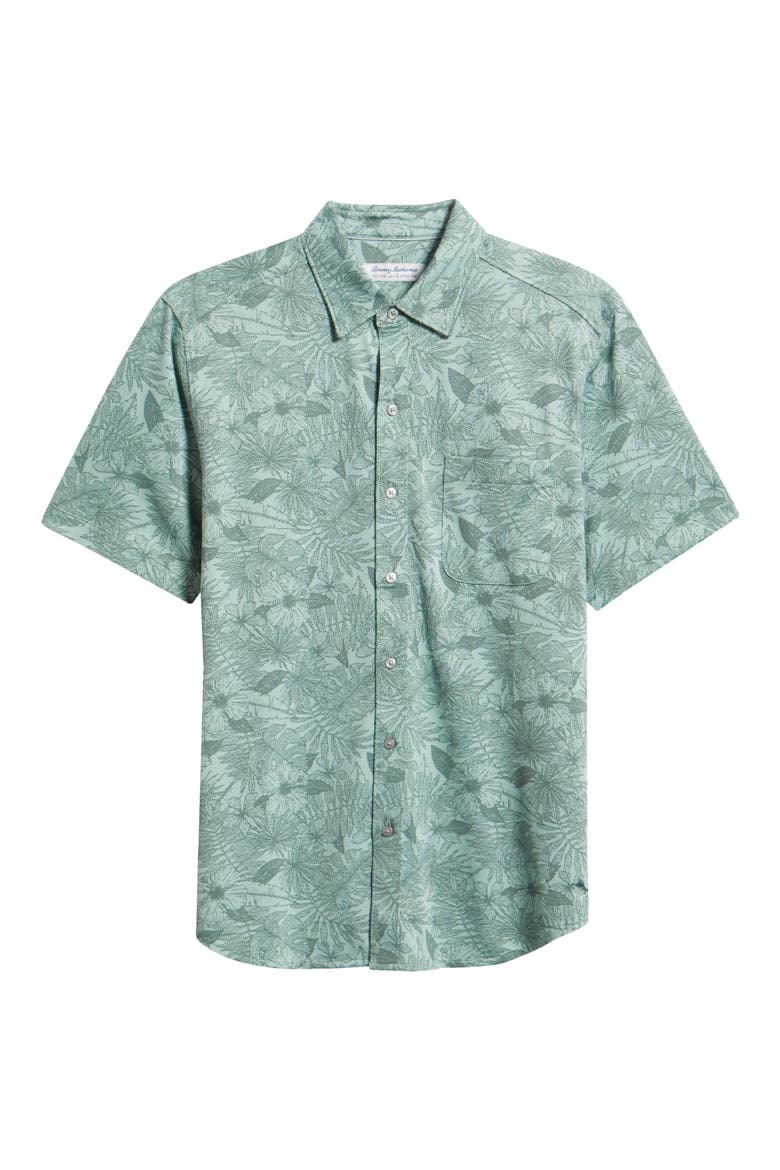 San Lucio Villa Evora IslandZone® Knit Short Sleeve Cotton Blend Button-Up Shirt, Alternate, color, OXIDIZE METAL