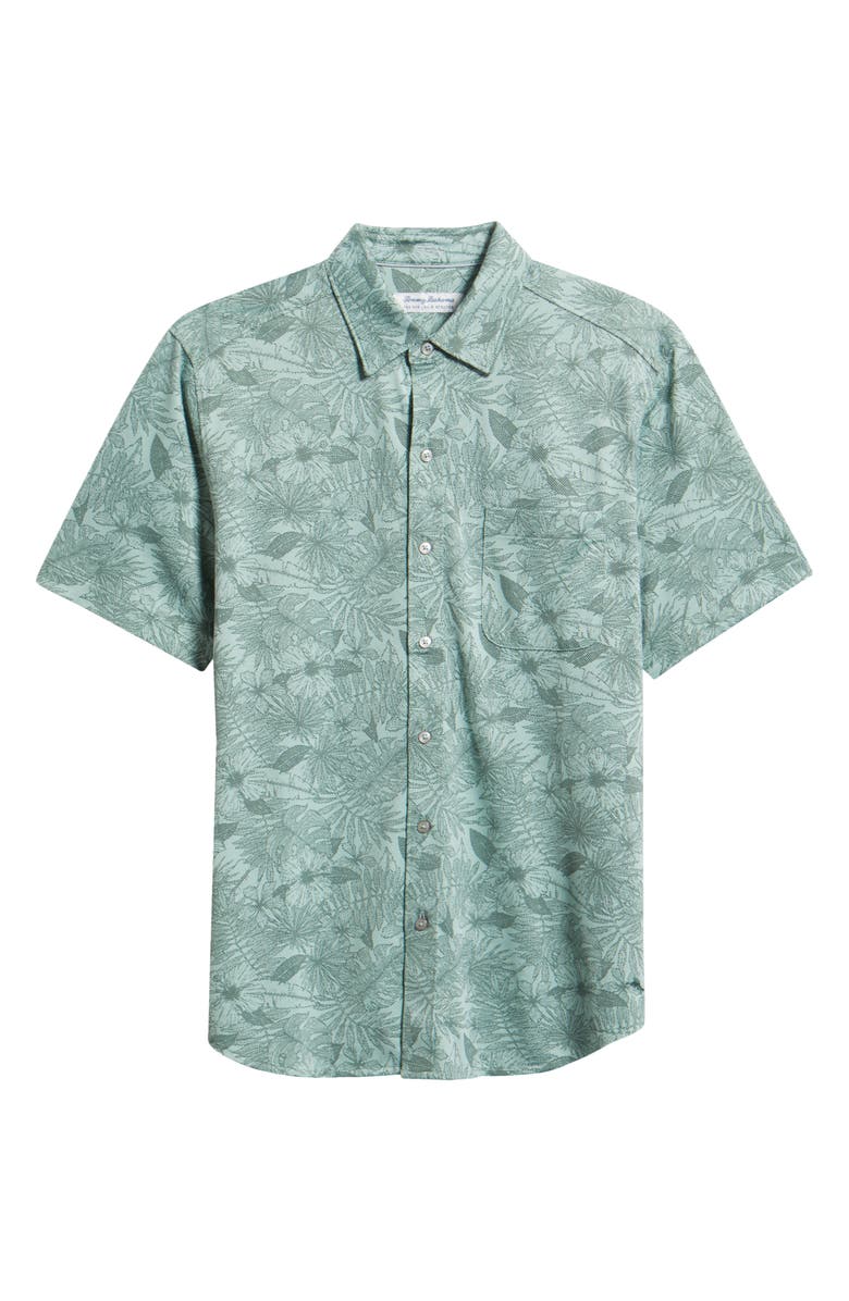 Tommy Bahama San Lucio Villa Evora IslandZone<sup>®</sup> Knit Short Sleeve Cotton Blend Button-Up Shirt, Alternate, color, Oxidize Metal