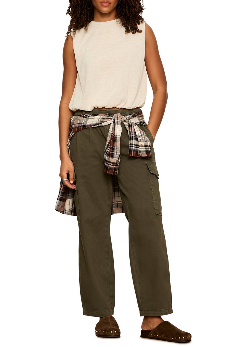 Reunion Pleated Cargo Pants, Alternate, color, GREEN